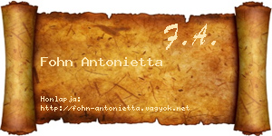 Fohn Antonietta névjegykártya